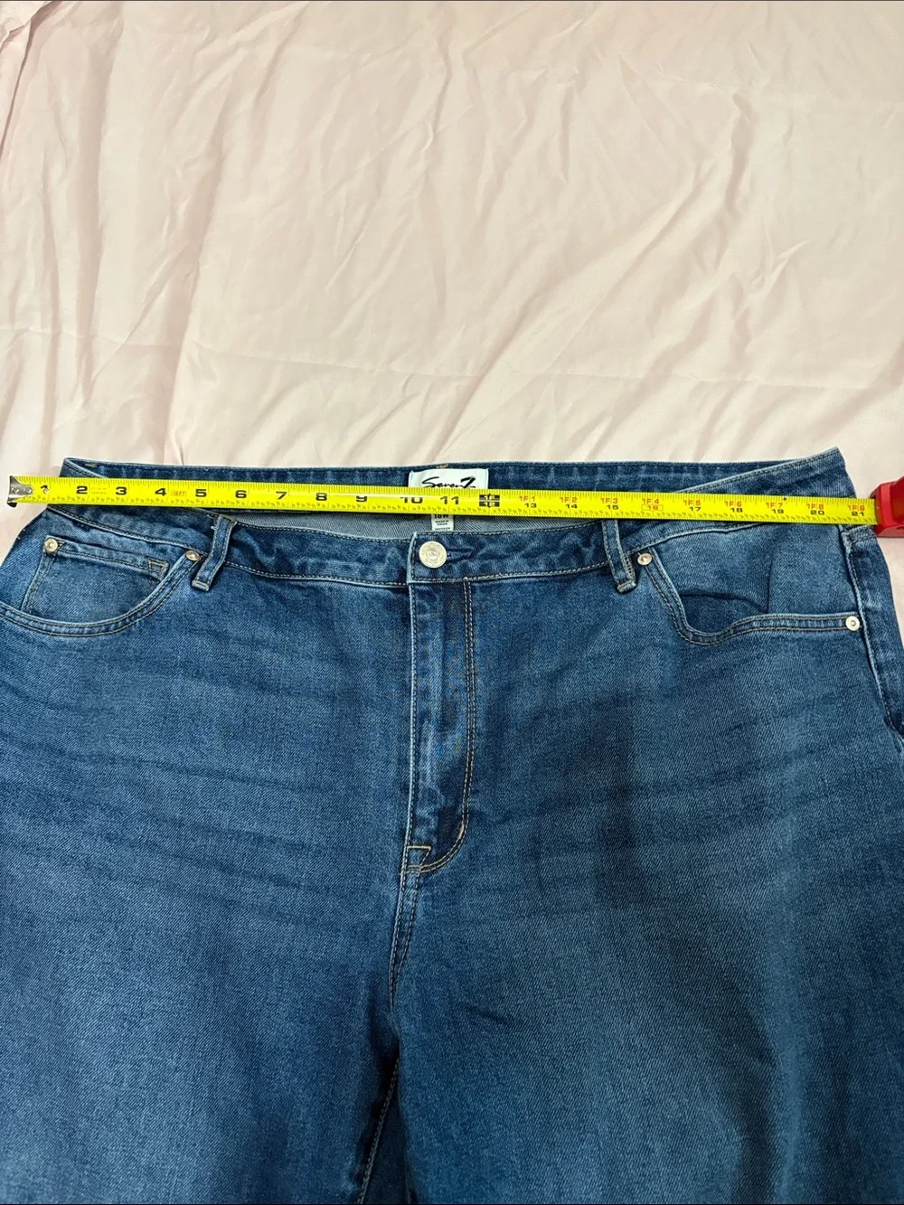 Seven7 Women's Straight Leg Jeans in Dark Blue Denim